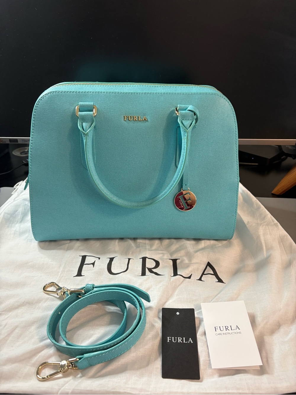 Furla Turquoise Boston-bag style Satchel
